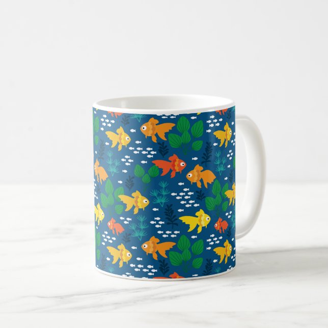 Taza De Café Pescado de oro en acuario (Anverso derecho)