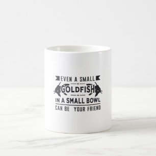 Taza De Café Pescado De Oro Incluso Un Pequeño Pescado De Oro R