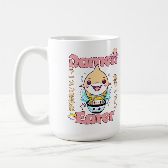 Taza De Café Pescado de tiburón Ramen Eater - ¡Amantes de la co (Izquierda)