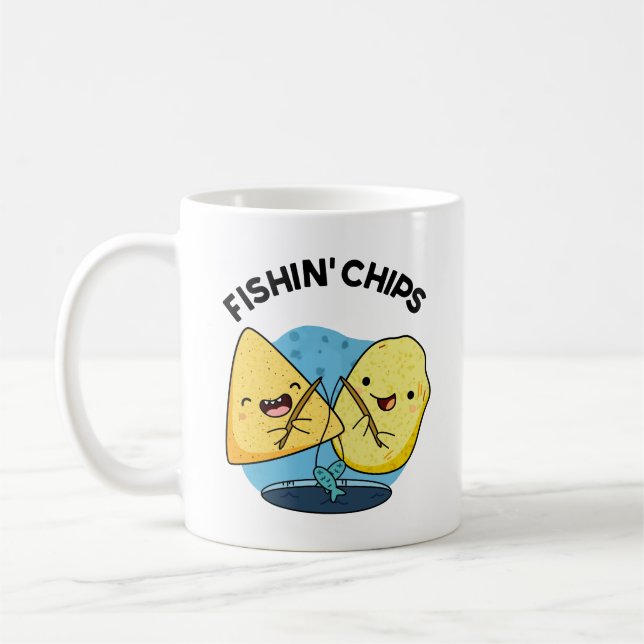 Taza De Café Pescado frito Divertido Pun de comida (Izquierda)