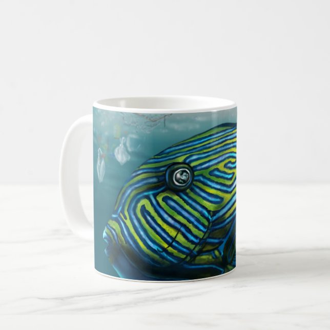 Taza De Café Pescado marino - barro de conservación (Anverso izquierdo)