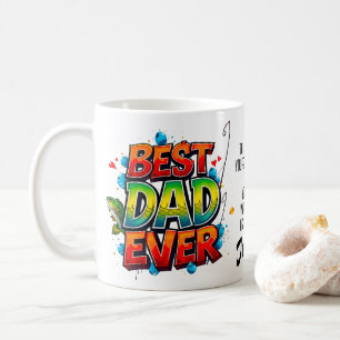 Taza De Café Pescado Mejor Papá Cita Graffiti