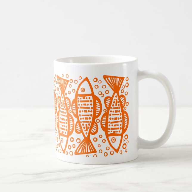 Taza De Café Pescado - Naranja (Derecha)