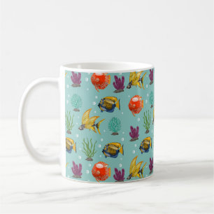 Taza De Café Pescado Personalizado dulce y colorido con burbuja