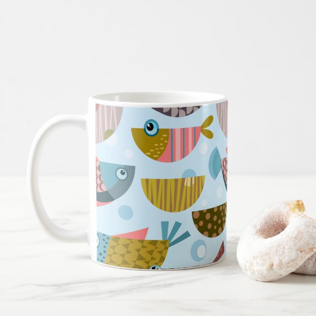 Taza De Café Pescado retro (Con donut)