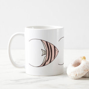 Taza De Café Pescado rosa ilustrado