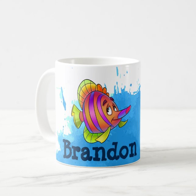 Taza De Café Pescado rosa y Naranja Mug (Anverso izquierdo)