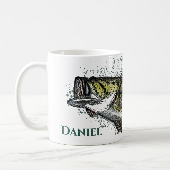 Taza De Café Pescado rubio y rubio personalizado (Izquierda)