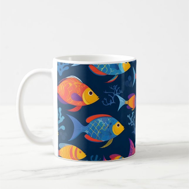 Taza De Café Pescado tropical colorido (Izquierda)