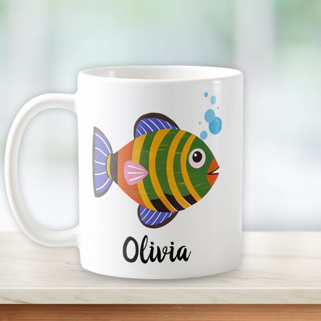 Taza De Café Pescado tropical colorido moderno (Subido por el creador)