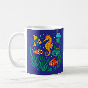 Taza De Café Pescado tropical subacuático - Vida marina