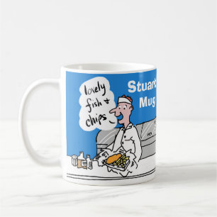Taza De Café Pescado y Patatas Fritas para Personalizar.