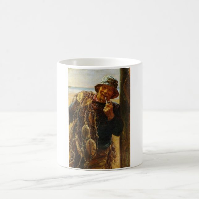Taza De Café Pescador alegre (por Frederick Morgan) (Centro)