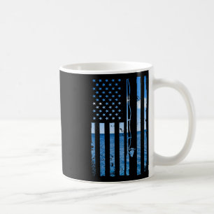 Taza De Café Pescador de peces de bandera americana divertido B