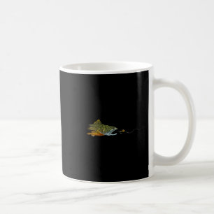 Taza De Café Pescador de trucha de arroyo con mosca seca