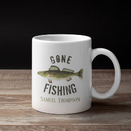 Taza De Café Pescador moderno de pescadores despegados