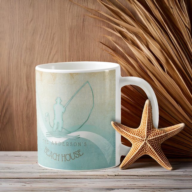 Taza De Café Pescador náutico de Beach House Aqua Blue ID623 (Subido por el creador)