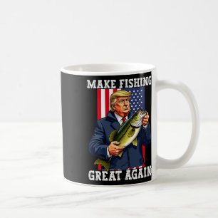 Taza De Café Pescador patriótico hace que la pesca sea grande d