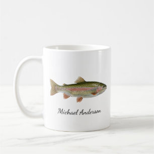 Taza De Café Pescador Personalizado - Diseño de Pesca de Trucha