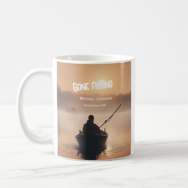 Taza De Café Pescador retirado Sunrise Regalo (Izquierda)