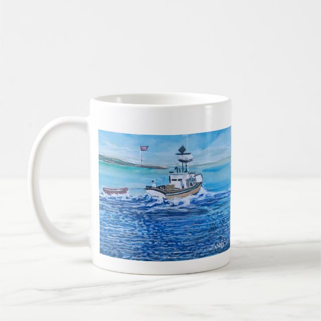 Taza De Café Pescadores de Azul Marino (Izquierda)