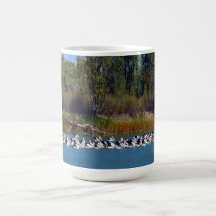 Taza De Café "Pescadores del río Murray: una reunión pelicana"