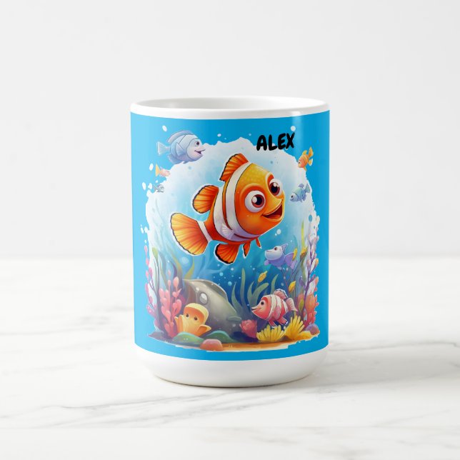TAZA DE CAFÉ PESCADOS COLORIDOS (Centro)