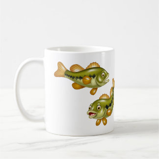 Taza De Café pescados del bajo del dibujo animado