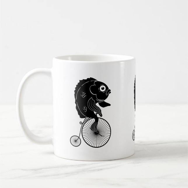 Taza De Café Pescados que montan una bici (Izquierda)