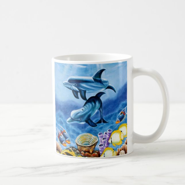 Taza De Café Pescados tropicales de los delfínes (Derecha)