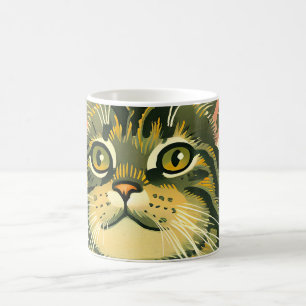 Taza De Café Pestaña gris a rayas minimalista