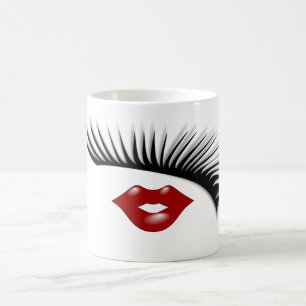 Taza De Café Pestañas elegantes femeninas artsy y diseñador d