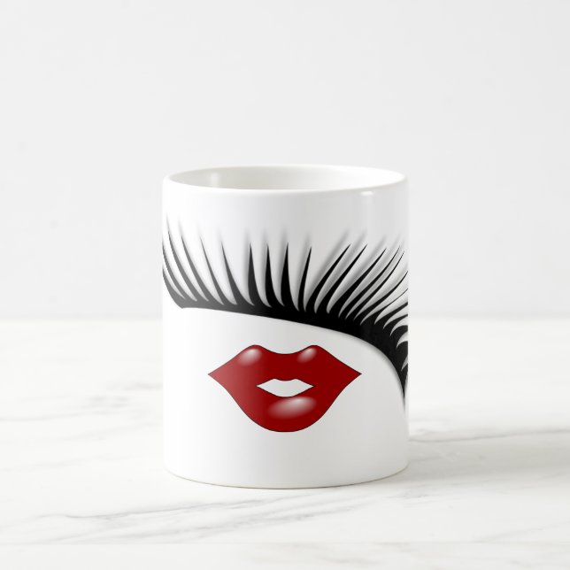 Taza De Café Pestañas elegantes femeninas artsy y diseñador de (Centro)
