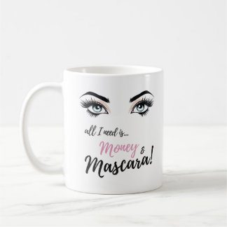 Taza De Café pestañas, maquillaje, rímel, regalo para chicas