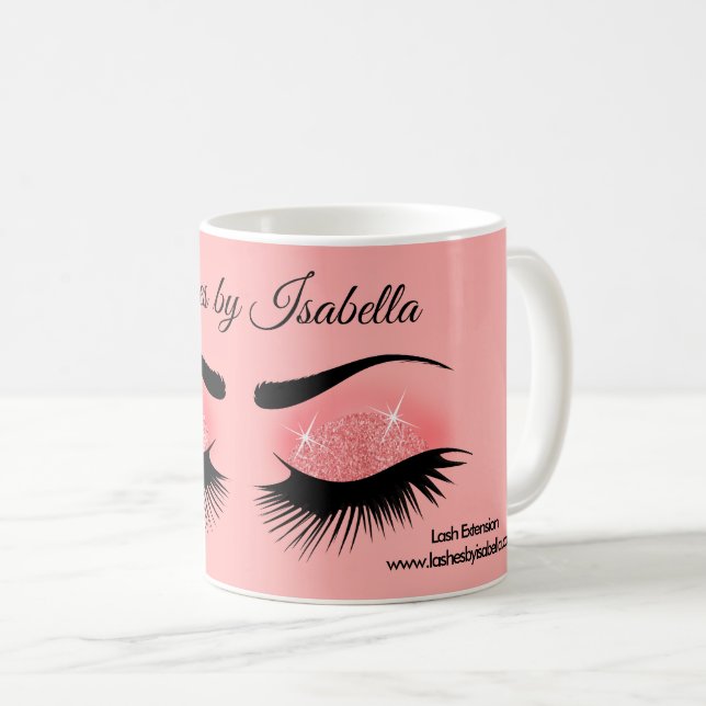 Taza De Café Pestañas - rosa del coral (Anverso derecho)