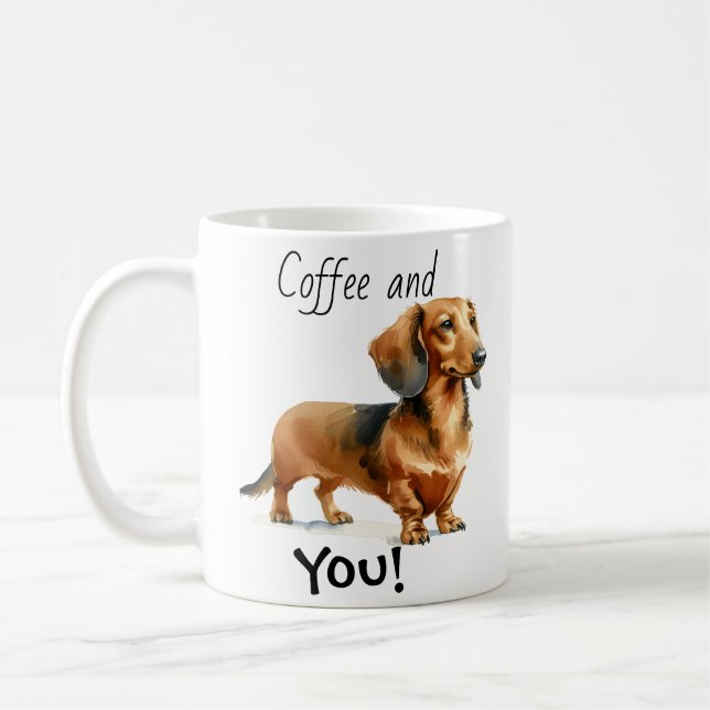 Taza De Café  Pet  Dachshund BROWNS Cofffee Personalize (Izquierda)