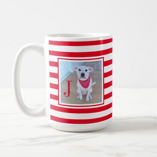 Taza De Café Pet Lover Simple 1 Foto Navidades rojos y blancos (Izquierda)