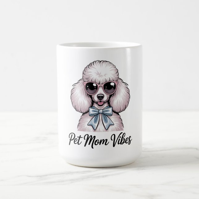 Taza De Café Pet Mom Vibes Poodle Dog Sunglasses Pink Gift (Centro)