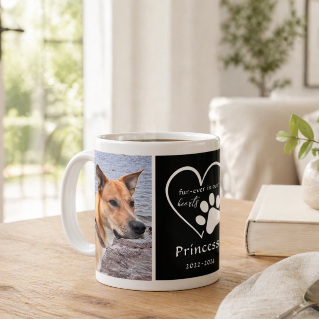 Taza De Café Pet Photo Memory Heart Black White (Subido por el creador)