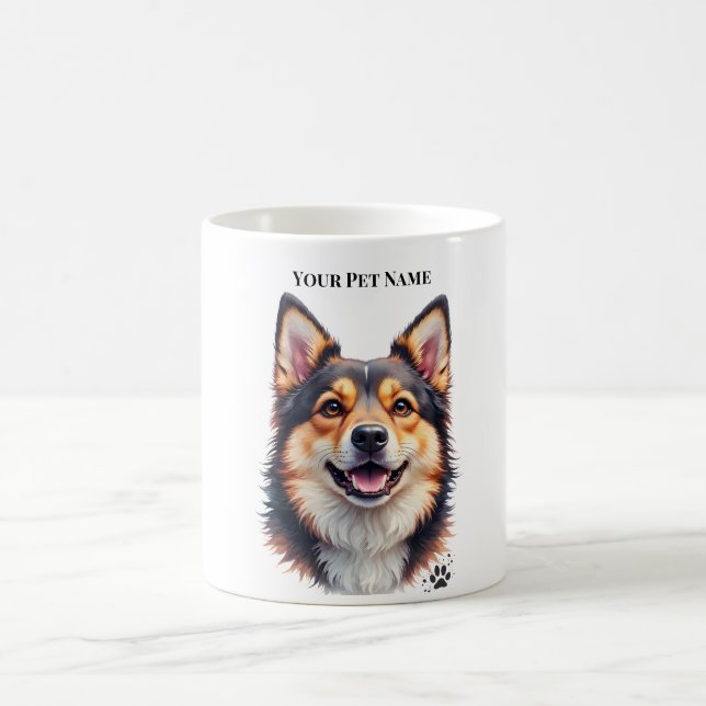 Taza De Café Pet’s Simple Modern Name & Photo Custom Design (Centro)