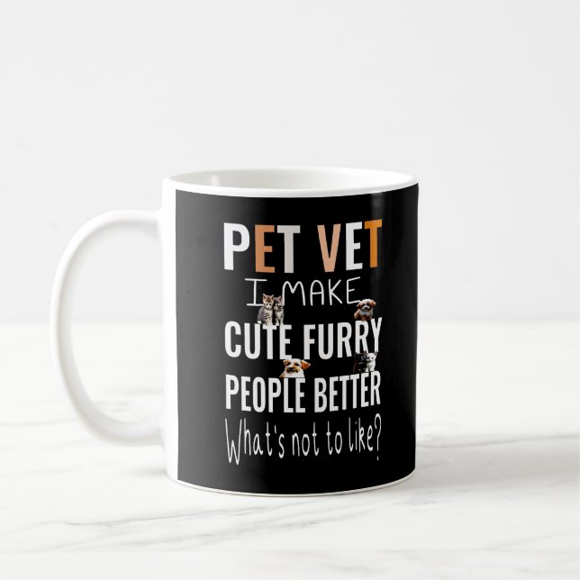 Taza De Café Pet vet funny cute gift for veterinarian animal (Izquierda)