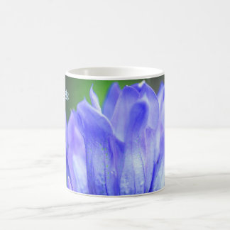 Taza De Café Pétalos de flores gentianas azules personalizados