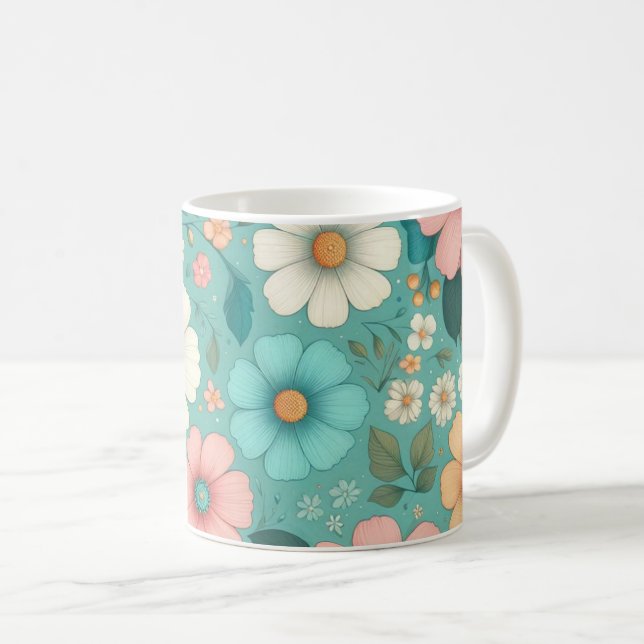 Taza De Café Pétalos de Pastel (Anverso derecho)