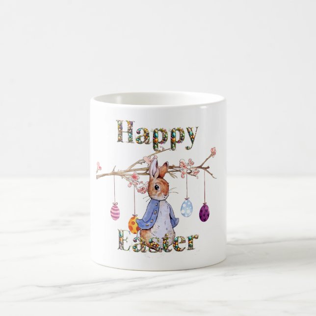 Taza De Café Peter con huevos de Pascua feliz Pascua (Centro)