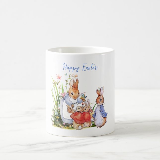 Taza De Café Peter, conejo Josephine conejito Feliz Pascua (Centro)