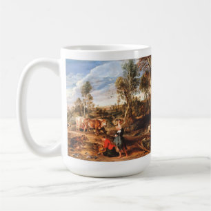 Taza De Café Peter Paul Rubens Lecheras con ganado en un terren