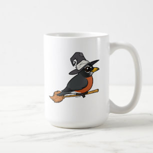 Taza De Café Petirrojo Americano Bruja Halloween Birdorable