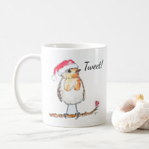 Taza De Café Petirrojo de Navidad
