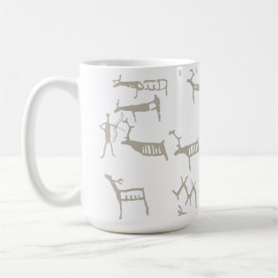 Taza De Café Petroglifo Rupestre Caza Antigua de Ciervos Europe