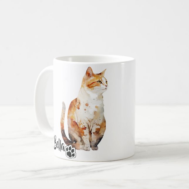 Taza De Café Pet's Simple Modern Cool Typography Name and Photo (Anverso izquierdo)